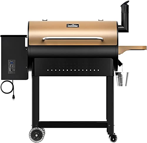 BILT HARD Wood Pellet Smoker & ; Grill for Outdoor Cooking, 8 in 1 Outdoor Smokers BBQ with Auto Temperature Control, 872 Sq in. Combinaison de fumoir et de gril avec gril à flamme, capacité de la trémie de 23 litres, brun.