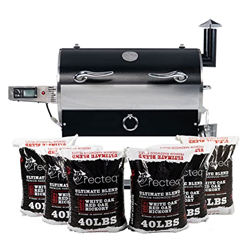recteq RT-700 Gril/fumoir électrique aux granules de bois avec télécommande et ensemble de granules | Plus de 700 pouces carrés d'espace de cuisson