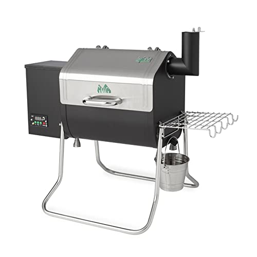 Green Mountain Davy Crockett Sense Mate Electric Wi-Fi Control Foldable Portable Wood Pellet Tailgating Grill avec sonde à viande, Black
