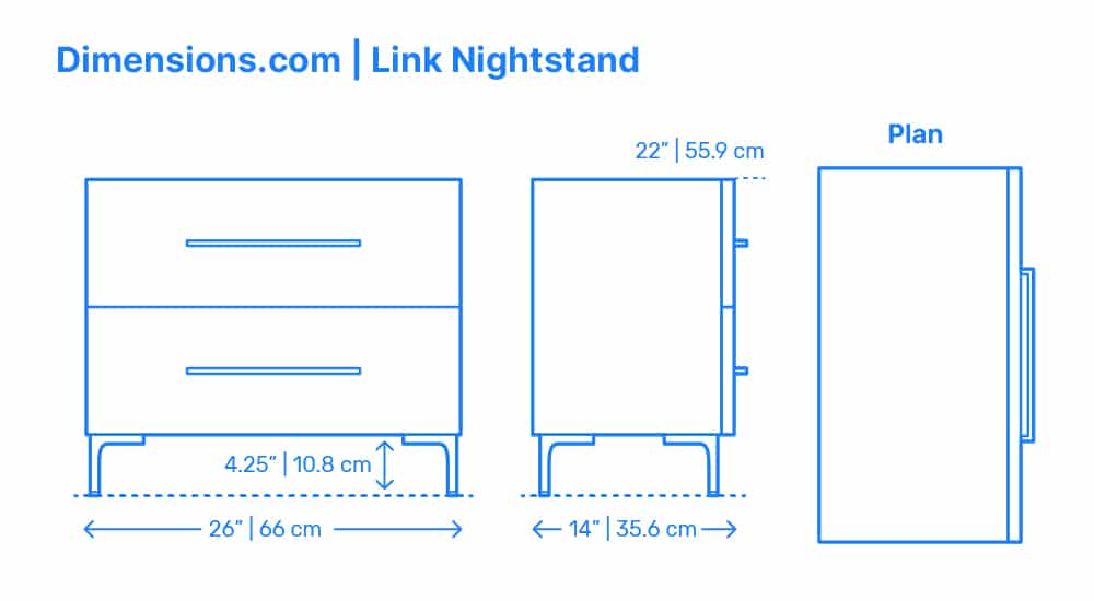 dimensions de la table de nuit