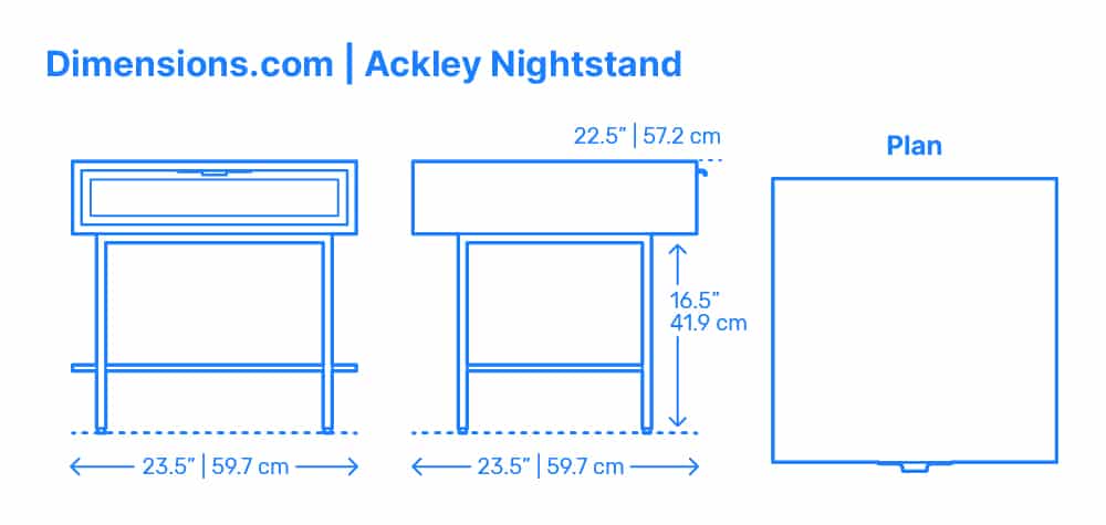 dimensions de la table de nuit