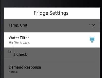 comment éteindre le voyant de réinitialisation du filtre sur le réfrigérateur Samsung