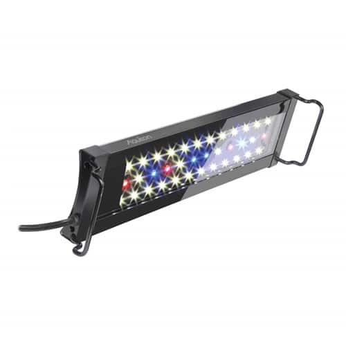 12" à 18" image du luminaire OptiBright montrant toutes les LED rouges, blanches et bleues allumées