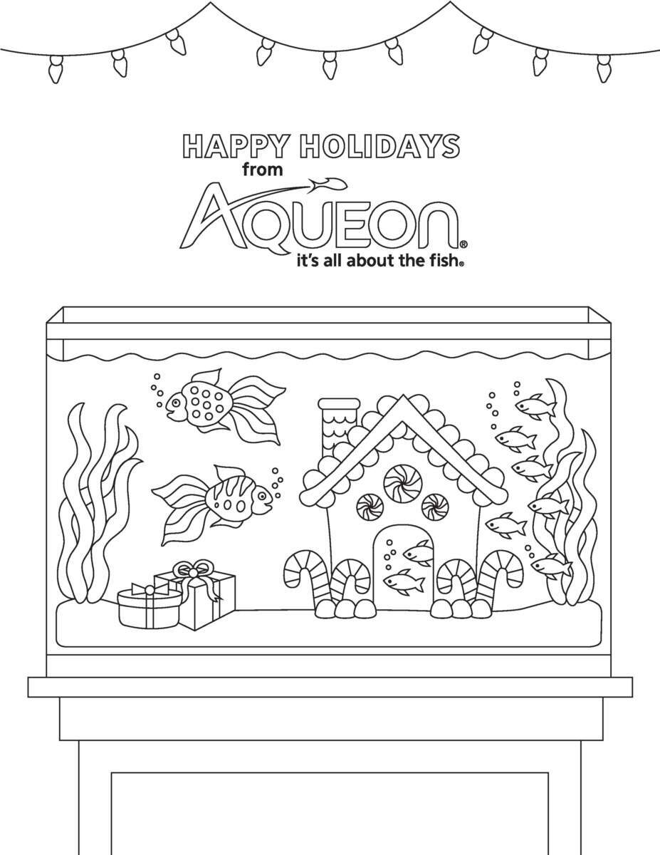 Feuille de coloriage des fêtes d'Aqueon